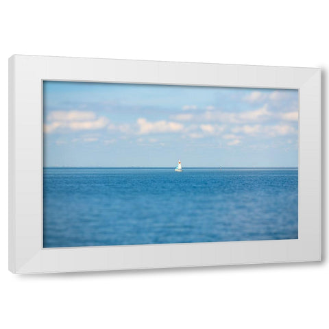 Sail Away White Modern Wood Framed Art Print by Malone, Will