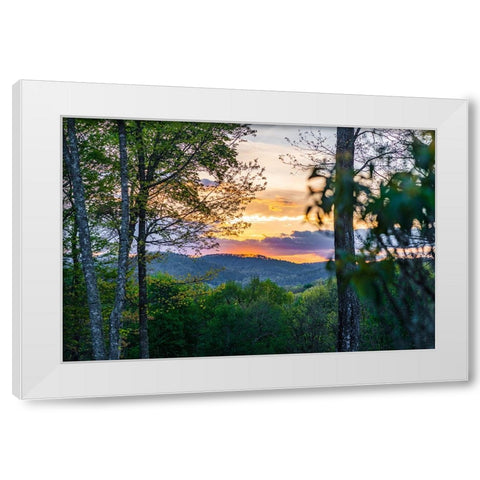 Cashiers Sunset White Modern Wood Framed Art Print by Malone, Will