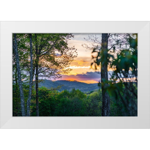 Cashiers Sunset White Modern Wood Framed Art Print by Malone, Will