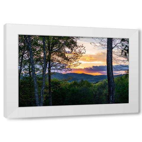 Cashiers Sunset 2 White Modern Wood Framed Art Print by Malone, Will