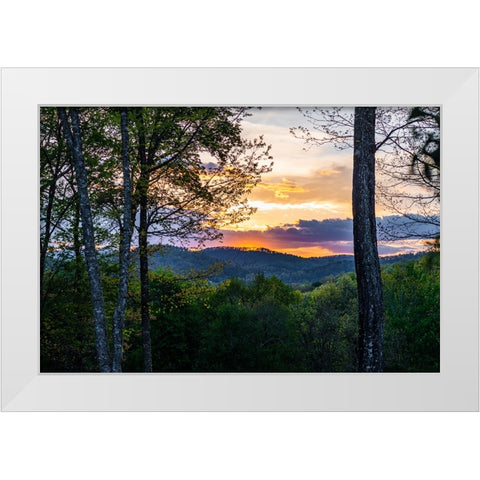 Cashiers Sunset 2 White Modern Wood Framed Art Print by Malone, Will
