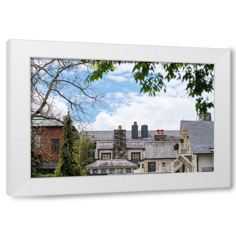 European Rooftops White Modern Wood Framed Art Print by Malone, Will