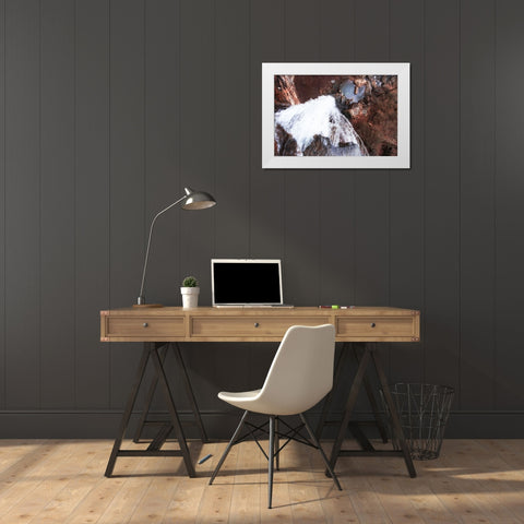 Down Waterfall White Modern Wood Framed Art Print by Malone, Will