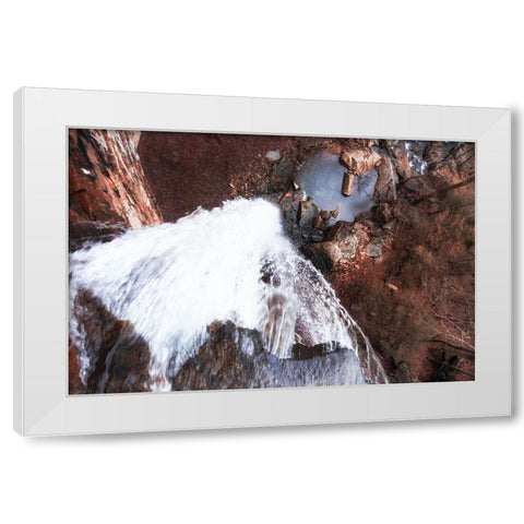 Down Waterfall White Modern Wood Framed Art Print by Malone, Will
