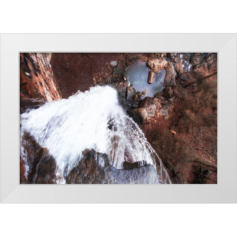 Down Waterfall White Modern Wood Framed Art Print by Malone, Will