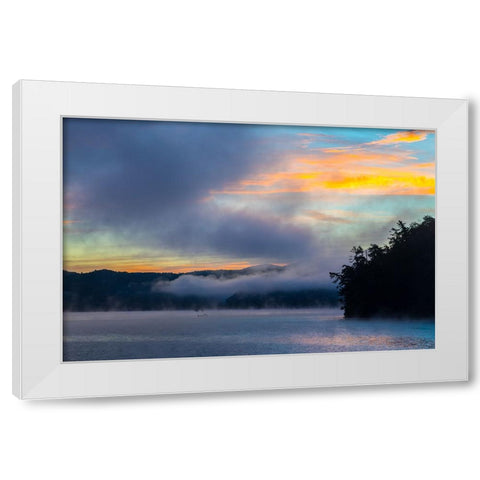 Fishermen White Modern Wood Framed Art Print by Malone, Will