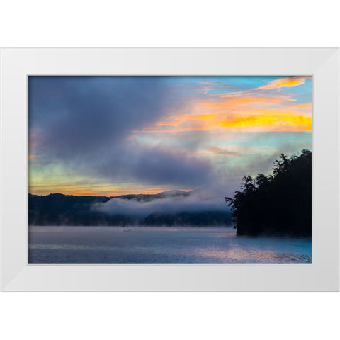 Fishermen White Modern Wood Framed Art Print by Malone, Will