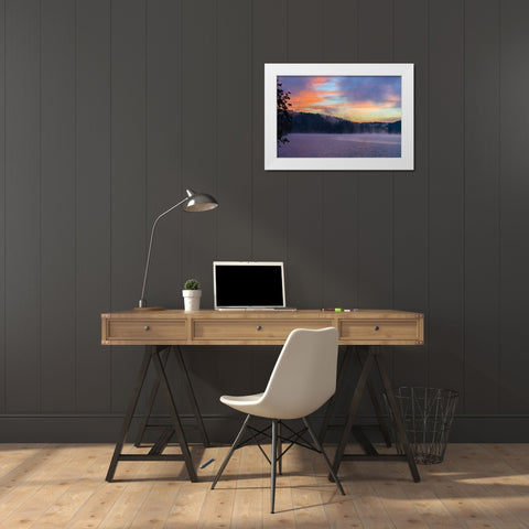 Fishermen 2 White Modern Wood Framed Art Print by Malone, Will