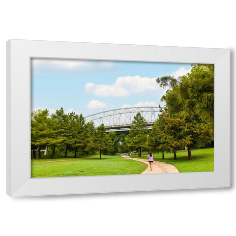 Bastrop Bridge White Modern Wood Framed Art Print by Malone, Will