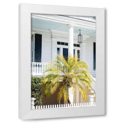 Front Porch Palm White Modern Wood Framed Art Print by Malone, Will