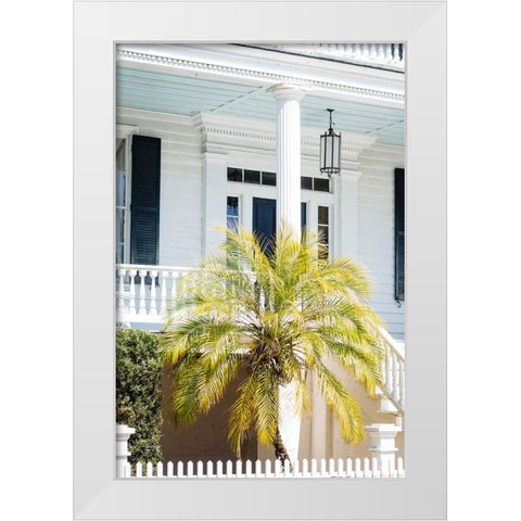 Front Porch Palm White Modern Wood Framed Art Print by Malone, Will
