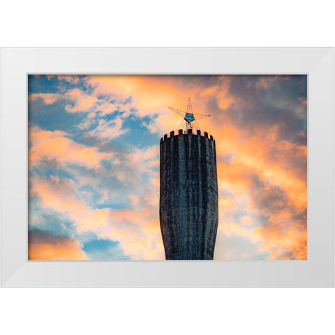 Standpipe Sunrise White Modern Wood Framed Art Print by Malone, Will