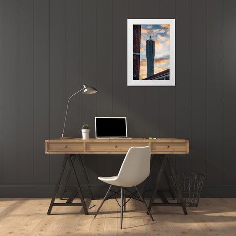 Standpipe Sunrise 2 White Modern Wood Framed Art Print by Malone, Will