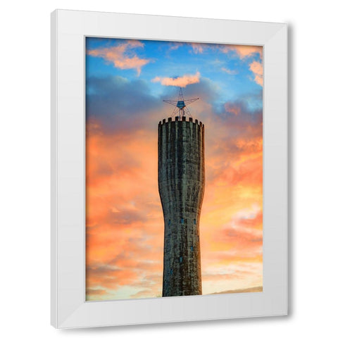 Standpipe Sunrise 3 White Modern Wood Framed Art Print by Malone, Will