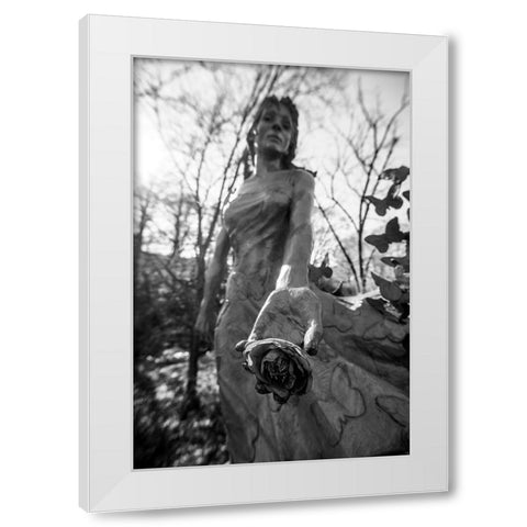 Take a Flower White Modern Wood Framed Art Print by Malone, Will
