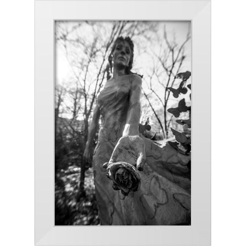 Take a Flower White Modern Wood Framed Art Print by Malone, Will