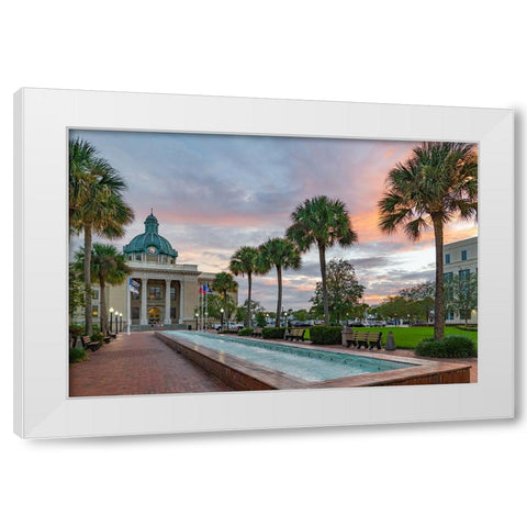 Courthouse White Modern Wood Framed Art Print by Malone, Will