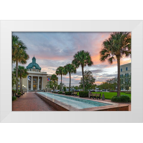 Courthouse White Modern Wood Framed Art Print by Malone, Will
