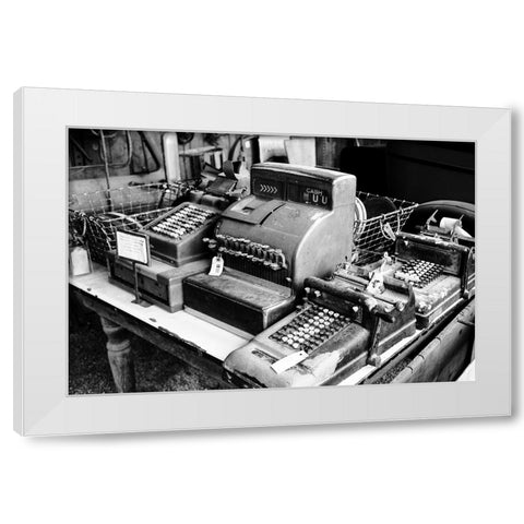 American Typewriter White Modern Wood Framed Art Print by Malone, Will