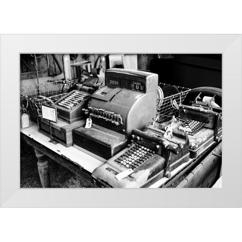 American Typewriter White Modern Wood Framed Art Print by Malone, Will