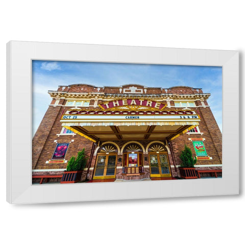 Athens Theater White Modern Wood Framed Art Print by Malone, Will