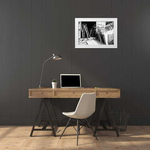 Car Doors BW White Modern Wood Framed Art Print by Malone, Will
