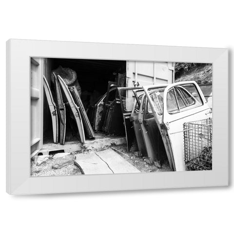 Car Doors BW White Modern Wood Framed Art Print by Malone, Will