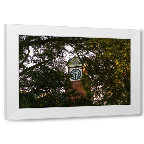 Clock White Modern Wood Framed Art Print by Malone, Will