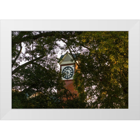 Clock White Modern Wood Framed Art Print by Malone, Will