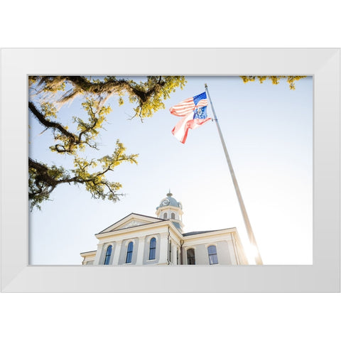 Courthouse 3 White Modern Wood Framed Art Print by Malone, Will