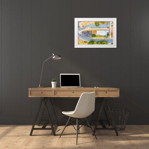 Curve White Modern Wood Framed Art Print by Malone, Will