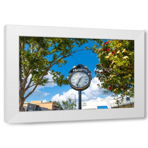 Fairhope Clock White Modern Wood Framed Art Print by Malone, Will