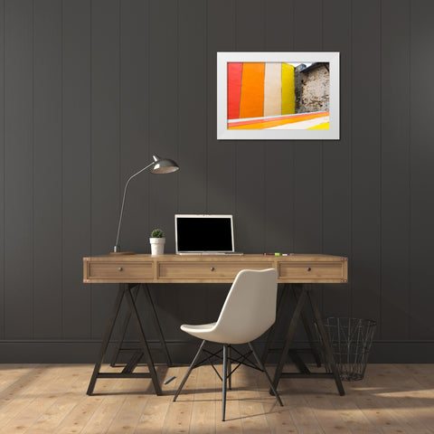 Picnic Mural Watermark White Modern Wood Framed Art Print by Malone, Will