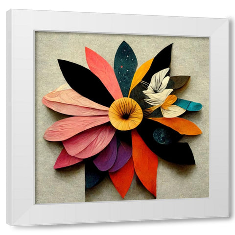 Paper Flowers 17 White Modern Wood Framed Art Print by Screendoor