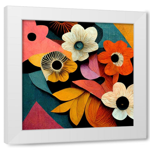 Paper Flowers 19 White Modern Wood Framed Art Print by Screendoor