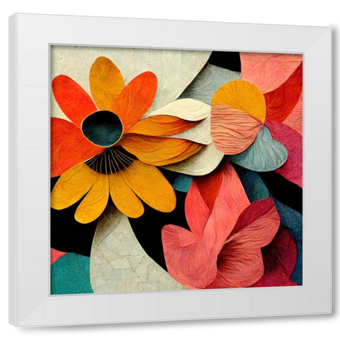 Paper Flowers 7 White Modern Wood Framed Art Print by Screendoor