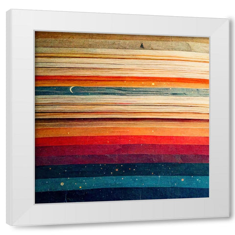 Rainbow Planet 10 White Modern Wood Framed Art Print by Screendoor
