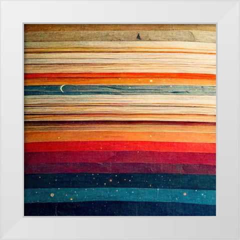 Rainbow Planet 10 White Modern Wood Framed Art Print by Screendoor