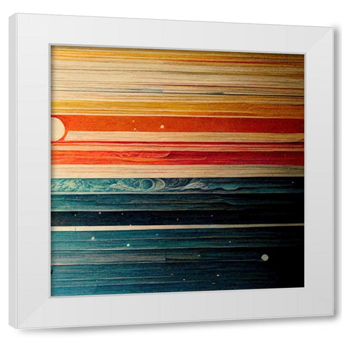 Rainbow Planet 4 White Modern Wood Framed Art Print by Screendoor