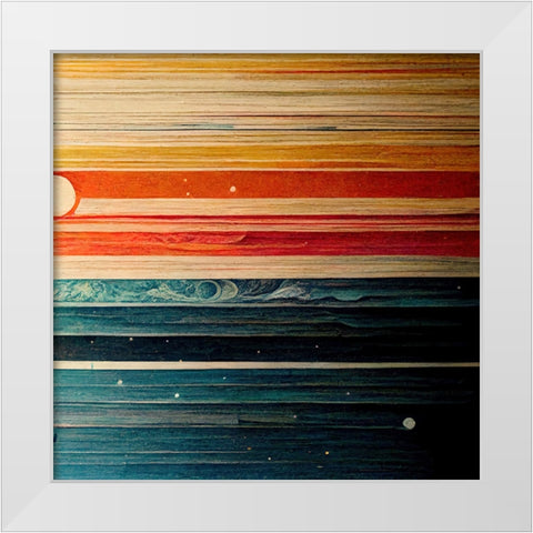 Rainbow Planet 4 White Modern Wood Framed Art Print by Screendoor