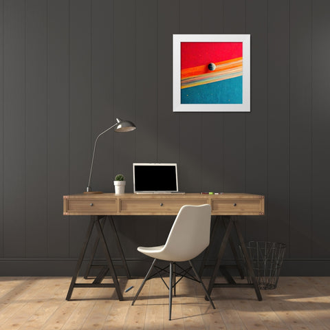 Rainbow Planet 7 White Modern Wood Framed Art Print by Screendoor