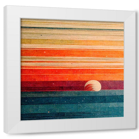 Rainbow Planet 9 White Modern Wood Framed Art Print by Screendoor
