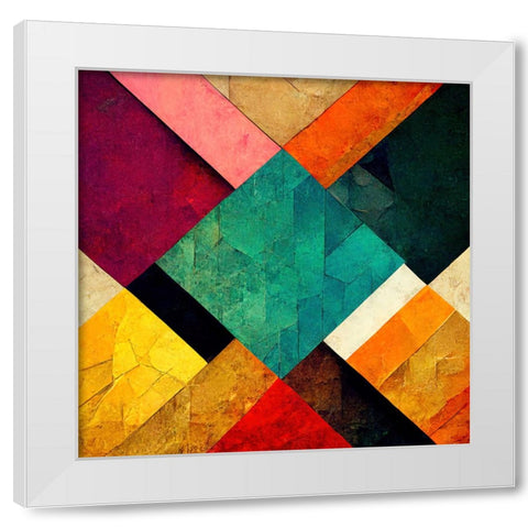 The Color Map 4 White Modern Wood Framed Art Print by Screendoor