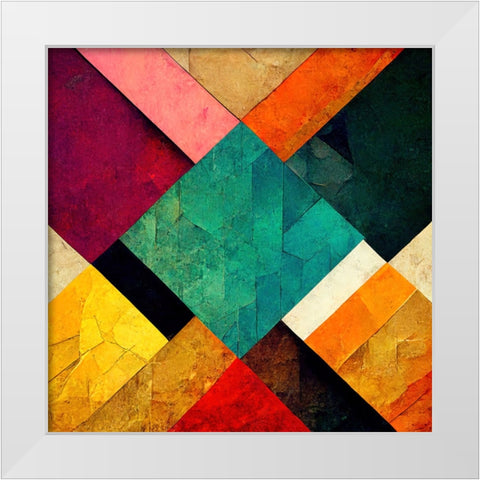 The Color Map 4 White Modern Wood Framed Art Print by Screendoor