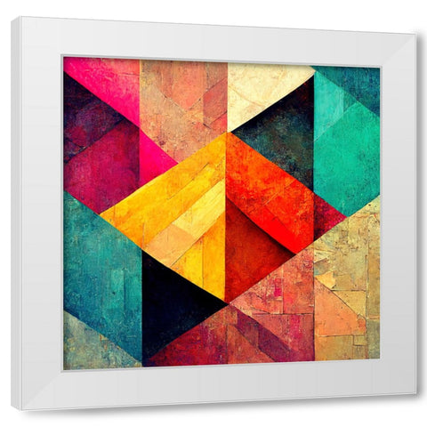 The Color Map 5 White Modern Wood Framed Art Print by Screendoor