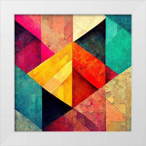 The Color Map 5 White Modern Wood Framed Art Print by Screendoor