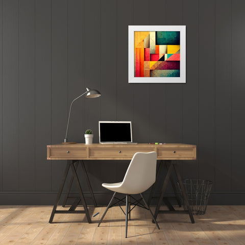 The Color Map White Modern Wood Framed Art Print by Screendoor