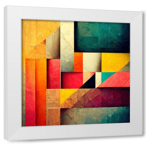 The Color Map White Modern Wood Framed Art Print by Screendoor