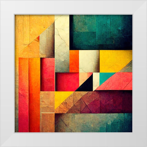 The Color Map White Modern Wood Framed Art Print by Screendoor