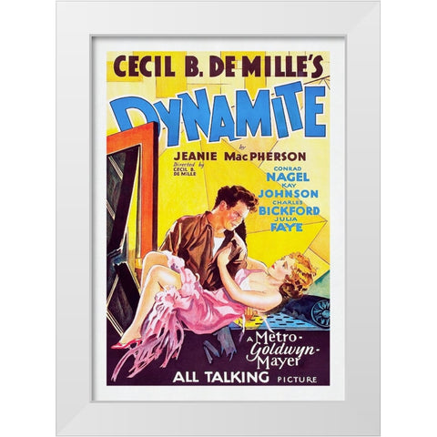 Dynamite White Modern Wood Framed Art Print by Screendoor